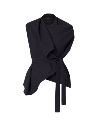Lincoln black asymmetric sleeveless wrap top