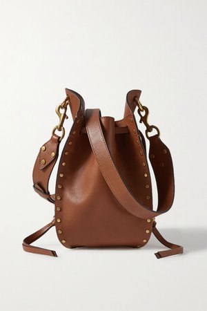 Tan Radja studded leather bucket bag | Isabel Marant | NET-A-PORTER