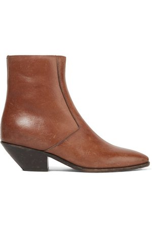 Saint Laurent | West leather ankle boots | NET-A-PORTER.COM