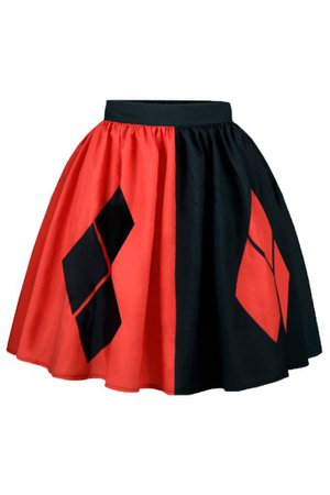red and black harley quinn skirt - Google Search