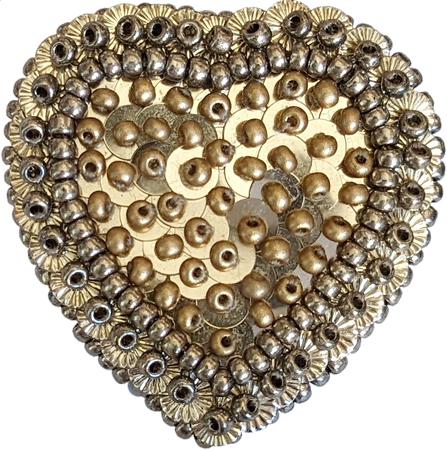 Le Fabularium gold heart embroidery brooch