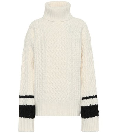 Wool and angora turtleneck sweater