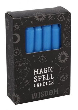 Pack of 12 Blue Wisdom Spell Candles | Attitude Clothing