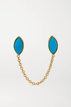 Gold 18-karat gold turquoise earring | Jennifer Meyer | NET-A-PORTER