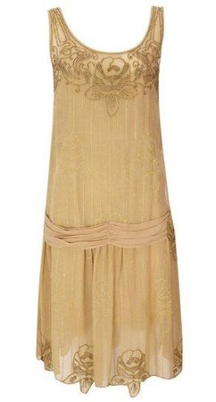 gold 1920s flapper dress