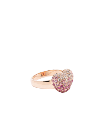 pink gold heart ring jewelry