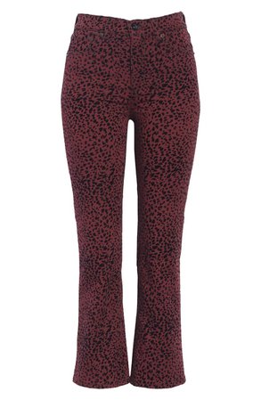 rag & bone/JEAN Hana High Waist Crop Flare Jeans (Burg Cheetah) | Nordstrom