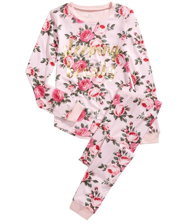Max & Olivia Little & Big Girls 2-Pc. Sleeping Beauty Floral-Print Pajama Set $38.00/$15.20