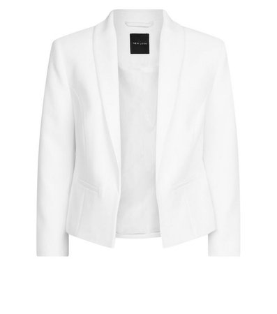 White 3/4 Sleeve Blazer | New Look