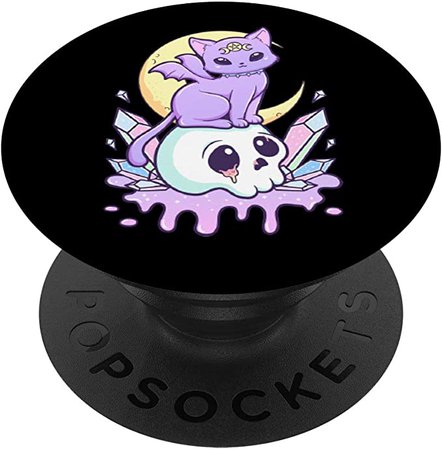 Amazon.com: Kawaii Pastel Goth Cute Creepy Witchy Cat and Skull PopSockets PopGrip: Swappable Grip for Phones & Tablets