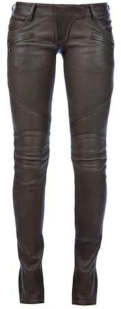 dark brown leather biker pants