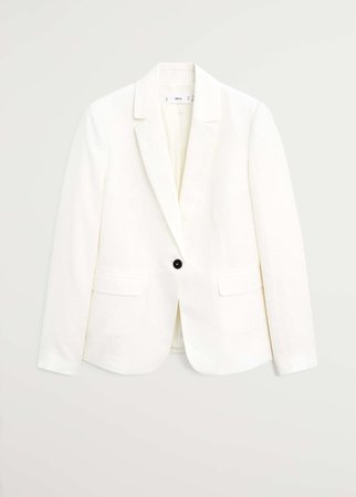 Linen button blazer - Women | Mango USA white