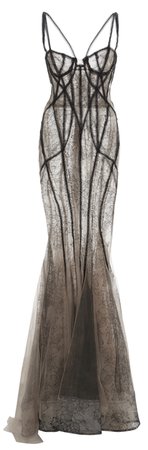 sheer structure gown