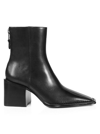 Alexander Wang Parker Square-Toe Leather Ankle Boots | SaksFifthAvenue