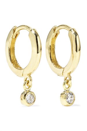 Jennifer Meyer | Huggies 18-karat gold diamond earrings | NET-A-PORTER.COM