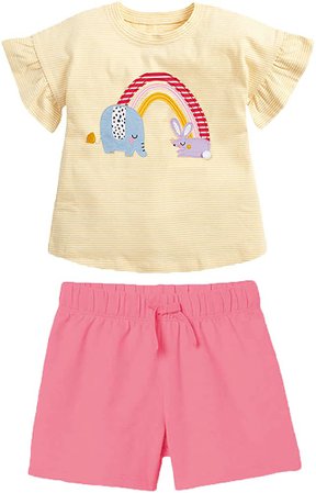 Amazon.com: Toddler Girl Short Clothing Sets Easter Summer Cotton Casual Pink Watermelon Top Tee Shirts Check Shorts Beach Outfits Sets 3T : Clothing, Shoes & Jewelry