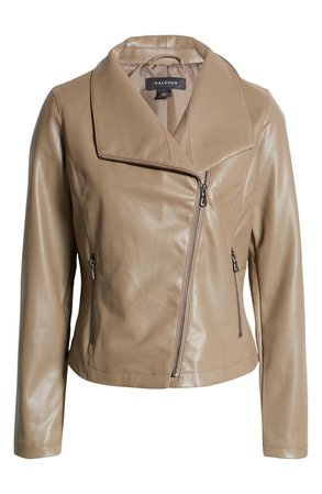 Halogen® Drape Collar Faux Leather Jacket | Nordstrom
