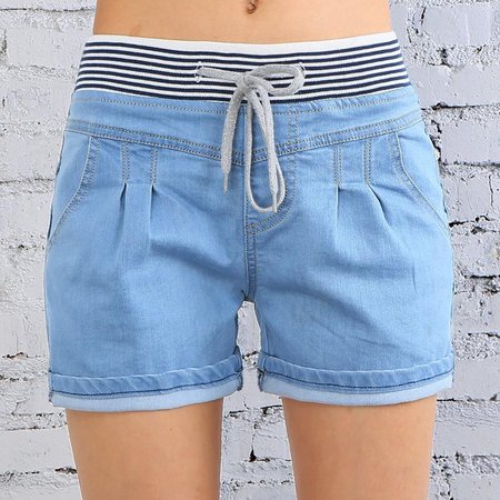 High Waisted Washed Jean Shorts