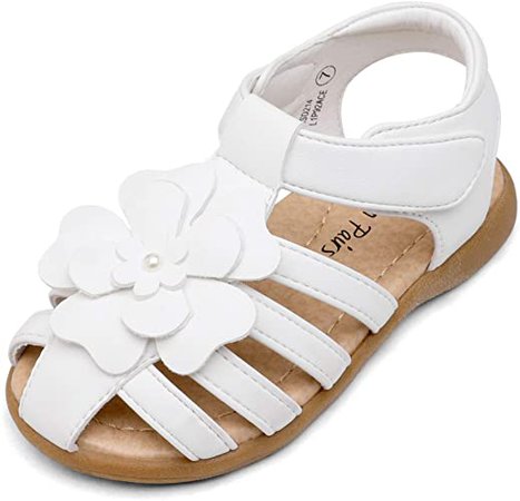 Amazon.com | DREAM PAIRS Girls Toddler/Little Kid Closed-Toe Flower Summer Dress Sandals Shoes | Sandals