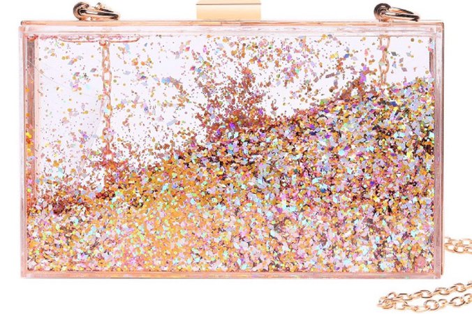 Rose Gold glitter purse