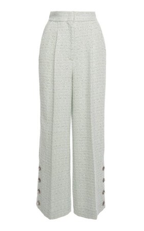 Sequined Wool-Blend Tweed Wide-Leg Pants By Alessandra Rich | Moda Operandi