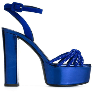 blue platform heels