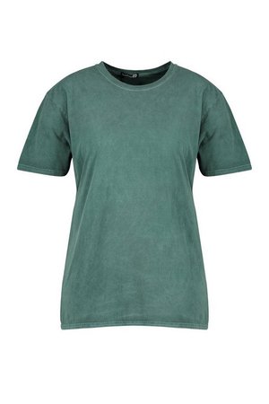 Plus Washed Effect T-Shirt | Boohoo UK
