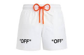 off white orange and white shorts - Google Search