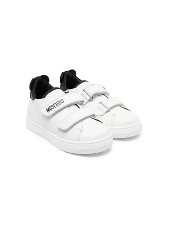 Moschino Kids logo-print touch-strap Sneakers