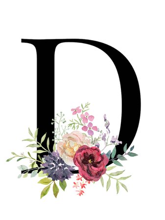 Letter D Floral Alphabet Instant digital download | Etsy