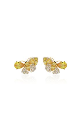 Butterfly Gem 14k Gold-Plated Stud Earrings By Judith Leiber Couture | Moda Operandi