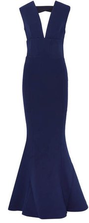 Mimosa Cutout Stretch-crepe Gown - Navy