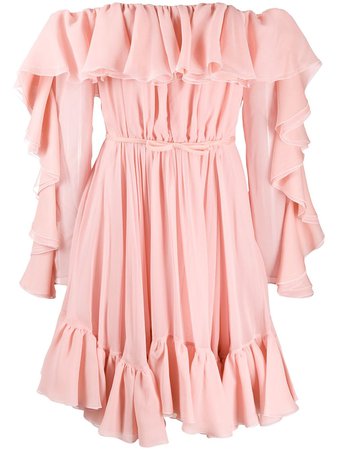off the shoulder pink ruffle dress - Google Search