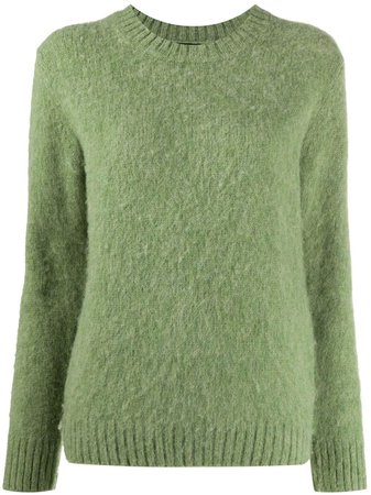 Shop green Aspesi textured knit jumper with Express Delivery - Farfetch