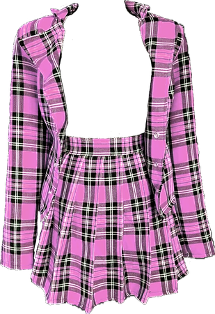 PicsArt EditorTransparent Plaid Blazer and Skirt Bubblegum Pink (Dei5 edit)