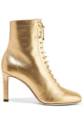 Daize 85 lace-up metallic leather ankle boots | JIMMY CHOO | Sale up to 70% off | THE OUTNET