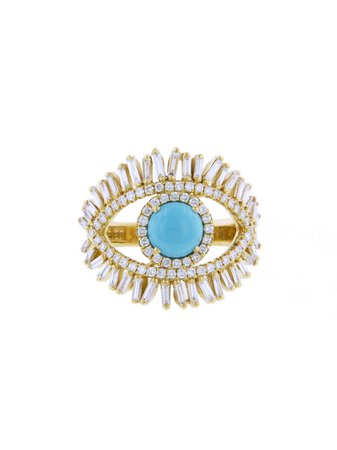 Suzanne Kalan - LG Diamond Turquoise Evil Eye Ring - Ylang 23
