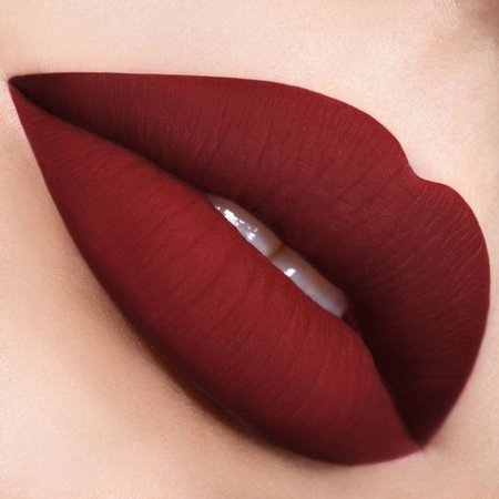 Burgundy matte lipstick