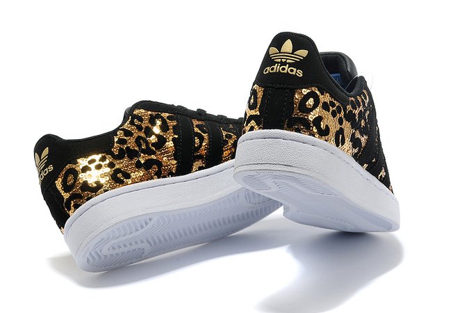 large off Adidas Superstar 2 - Women & Men Trainers Shoes - Leopard Sparkle Gold - Black, Fashion