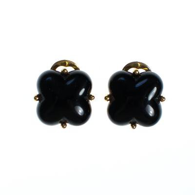 Vintage Black Lucite Quatrafoil Earrings - Vintage Meet Modern