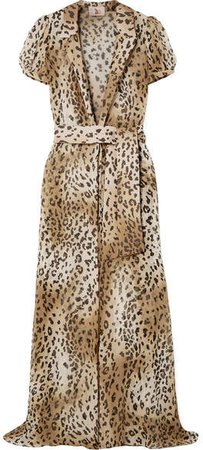 Adriana Degreas Leopard-print Silk-chiffon Robe - Leopard print