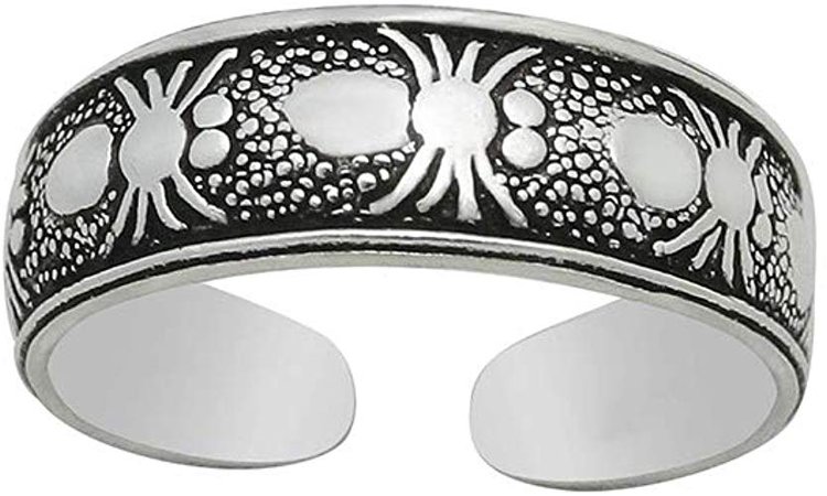 Amazon.com: Dividiamonds Ant Spider Adjustable Toe Ring for Women's in 14K White Gold Plated .925 Sterling Silver: Jewelry