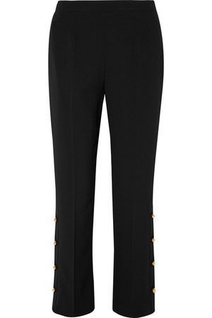 Prada | Button-embellished crepe wide-leg pants | NET-A-PORTER.COM