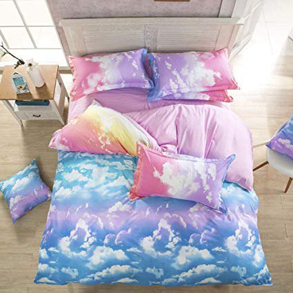 Amazon.com: Nattey Cotton Blend Cloud Sky Twin Queen King Size Bed Pillowcase Duvet Quilt Cover Set Twin Queen King (Twin): Bedding & Bath