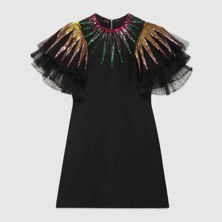 Gucci | Embroidered Sequin Tulle Dress
