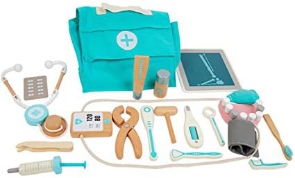 Amazon.com: LOKUO Wooden Doctor Toy Playset,18-Pcs Dentist Toolbox Medical Kit, Pretend Play Toys Educational Toy for Kids，Best Gifts for Toddlers(3-Years-Old & Up): Toys & Games