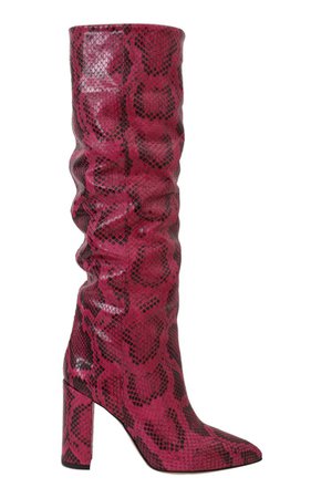 Slouchy Python-Effect Leather Knee Boots By Paris Texas | Moda Operandi