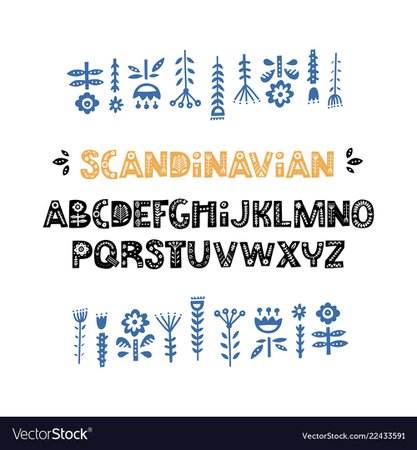 Scandinavian font Royalty Free Vector Image - VectorStock