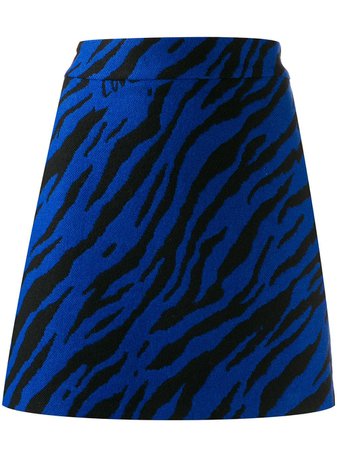 Blue Love Moschino Zebra Print Mini Skirt | Farfetch.com