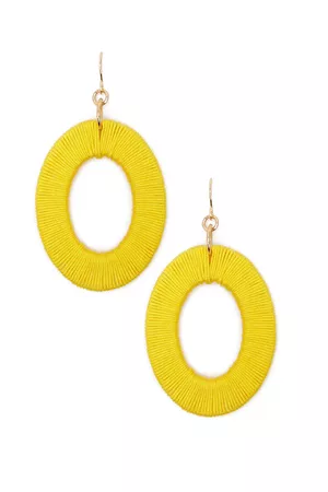Thread-Wrapped Oval Drop Earrings | Forever 21